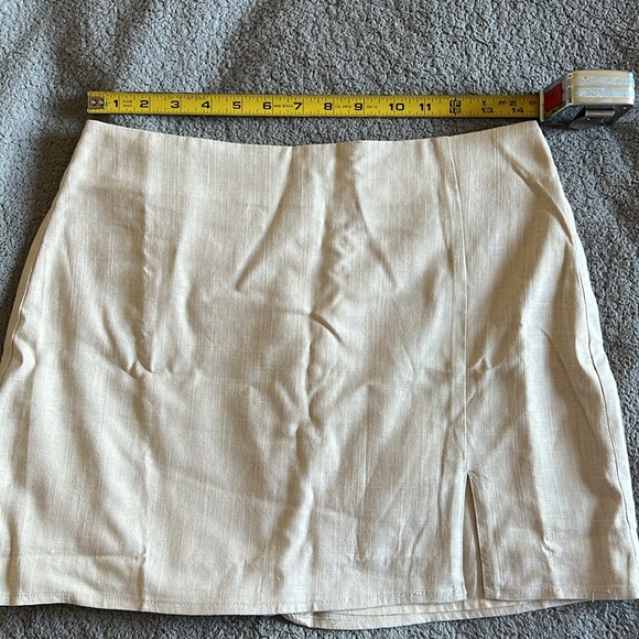 Lulus Double Digits Beige Linen Mini Skirt - Picture 7 of 7